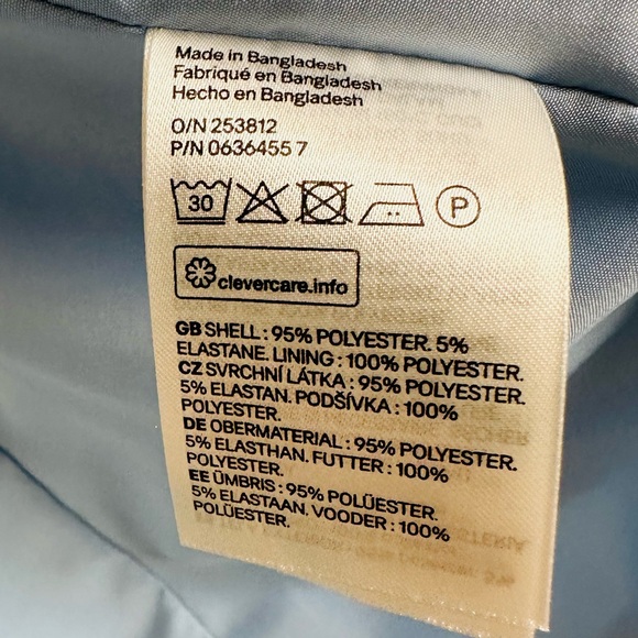 H&M straight cut blazer jacket baby blue color - Picture 10 of 11